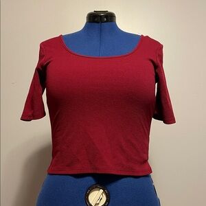 About A Girl Burgundy Crop Top